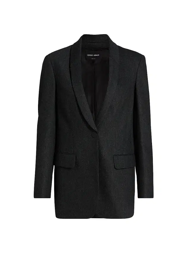 Giorgio Armani Women's Shawl Wool-Blend Blazer - Moonless Night