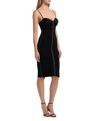 Elisabetta Franchi Women's Draped Stretch-Jersey Cocktail Dress - Nero | Thumbnail 4