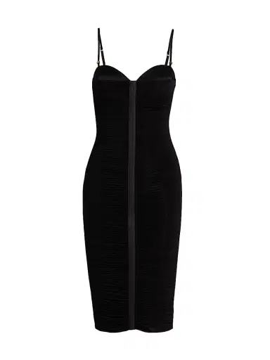 Elisabetta Franchi Women's Draped Stretch-Jersey Cocktail Dress - Nero | Thumbnail 1