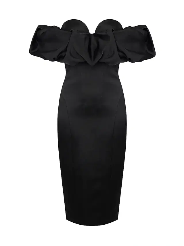 Elisabetta Franchi Women's Duchess Satin 3D Cocktail Dress - Nero