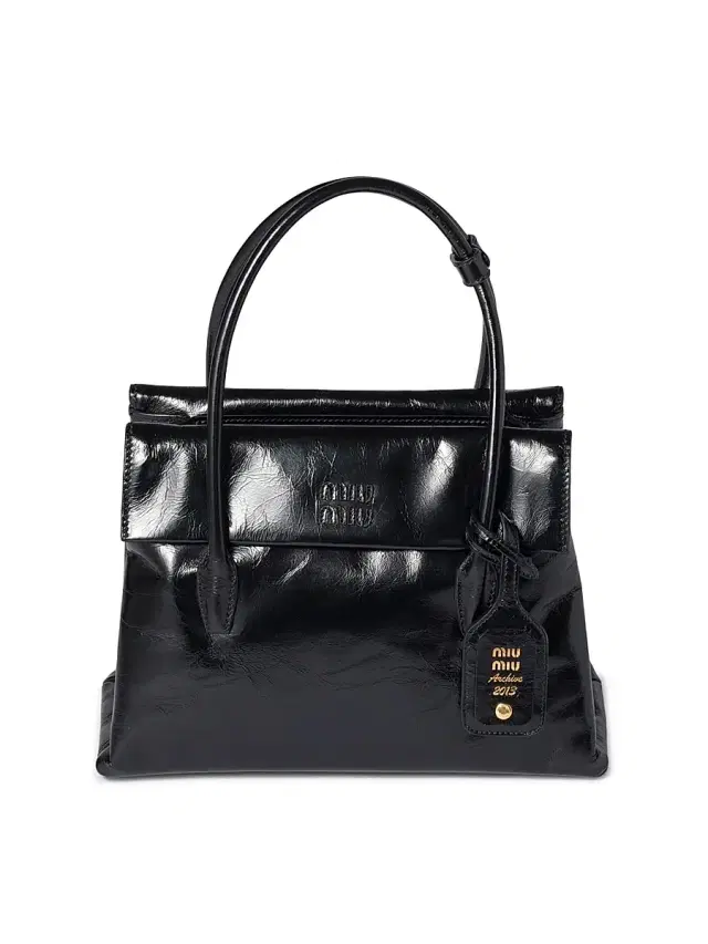 Miu Miu Women's Shiny Leather Top Handle Bag - Black