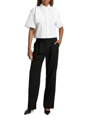 MM6 MAISON MARGIELA Women's Boxy Poplin Shirt | Thumbnail 2 MM6 MAISON MARGIELA Women's Boxy Poplin Shirt | Thumbnail 2