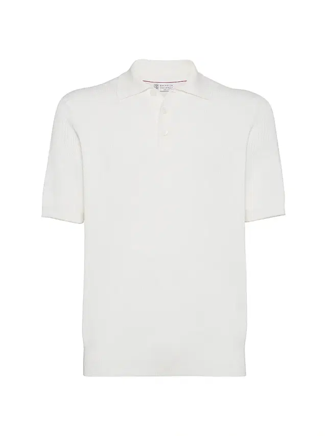 Men's Cotton English Rib Polo Style Sweater - Panama