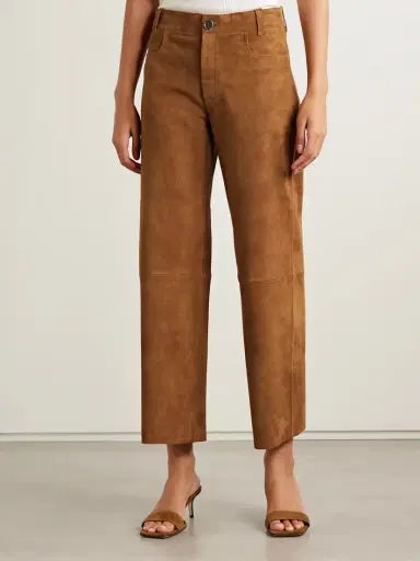 STOULS Lilou Cropped Suede Wide-leg Pants | Thumbnail 3 STOULS Lilou Cropped Suede Wide-leg Pants | Thumbnail 3