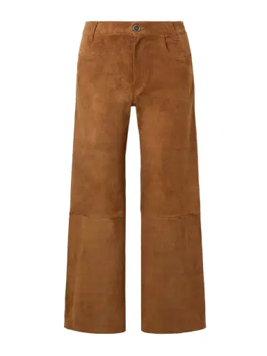 STOULS Lilou Cropped Suede Wide-leg Pants | Thumbnail 1 STOULS Lilou Cropped Suede Wide-leg Pants | Thumbnail 1