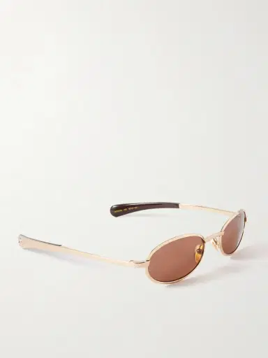 Gucci Eyewear Rodeo Drive Oval-frame Gold-tone Sunglasses | Thumbnail 3