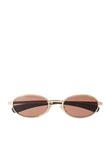 Gucci Eyewear Rodeo Drive Oval-frame Gold-tone Sunglasses | Thumbnail 1