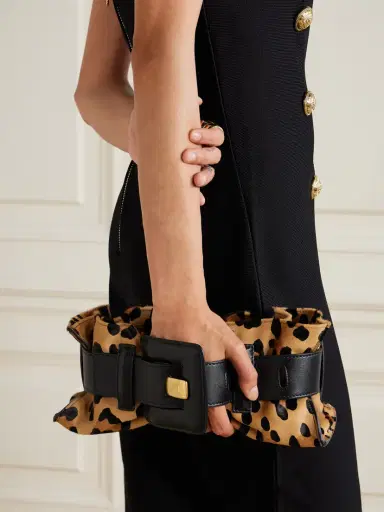 Balmain Anthem Mini Buckled Leather And Leopard-print Calf Hair Shoulder Bag | Thumbnail 2 Balmain Anthem Mini Buckled Leather And Leopard-print Calf Hair Shoulder Bag | Thumbnail 2
