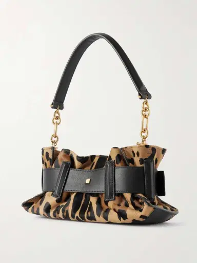 Balmain Anthem Mini Buckled Leather And Leopard-print Calf Hair Shoulder Bag | Thumbnail 3 Balmain Anthem Mini Buckled Leather And Leopard-print Calf Hair Shoulder Bag | Thumbnail 3