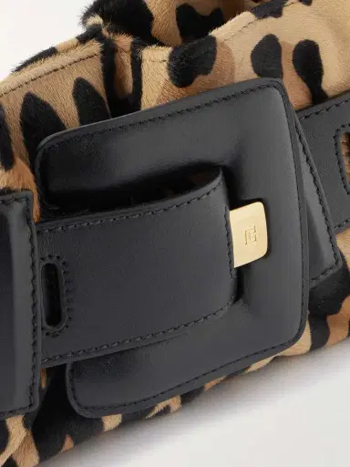 Balmain Anthem Mini Buckled Leather And Leopard-print Calf Hair Shoulder Bag | Thumbnail 4 Balmain Anthem Mini Buckled Leather And Leopard-print Calf Hair Shoulder Bag | Thumbnail 4