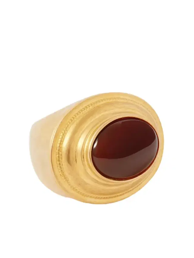 Gold-tone Agate Ring