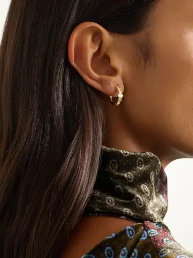 Ileana Makri Rivulet Spread 18-karat Gold Diamond Hoop Earrings | Thumbnail 2