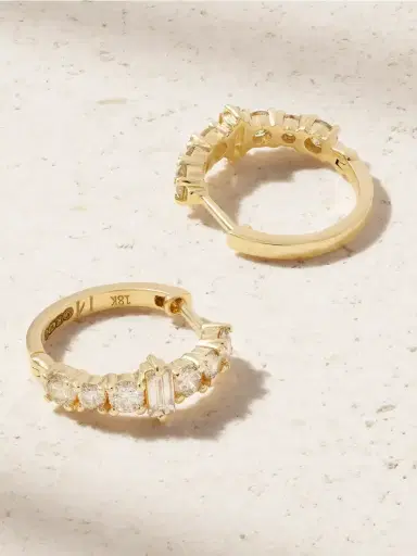 Ileana Makri Rivulet Spread 18-karat Gold Diamond Hoop Earrings | Thumbnail 3