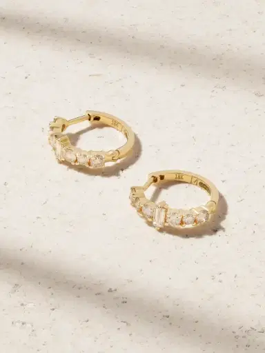 Ileana Makri Rivulet Spread 18-karat Gold Diamond Hoop Earrings | Thumbnail 1