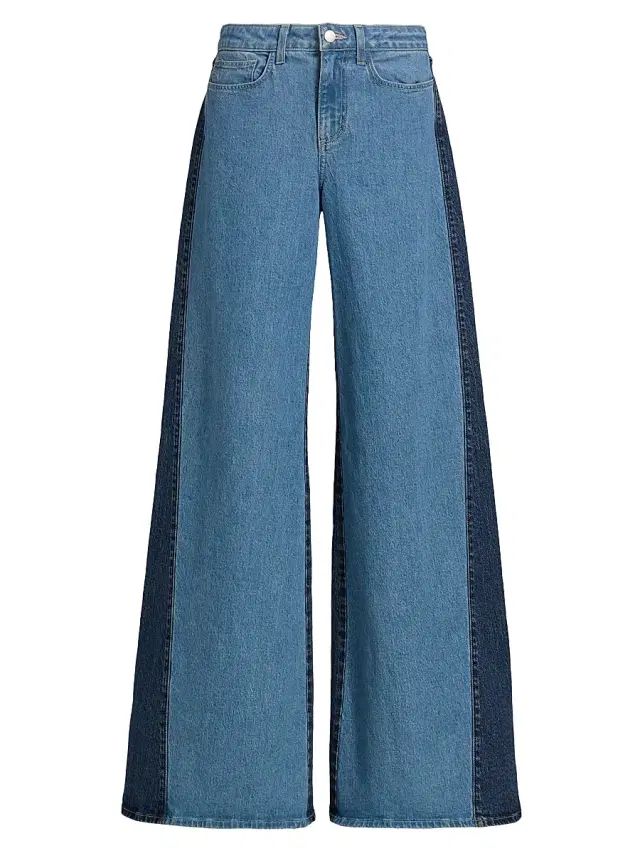 Women's Beau Two-Tone High-Rise Wide-Leg Jeans - Paso