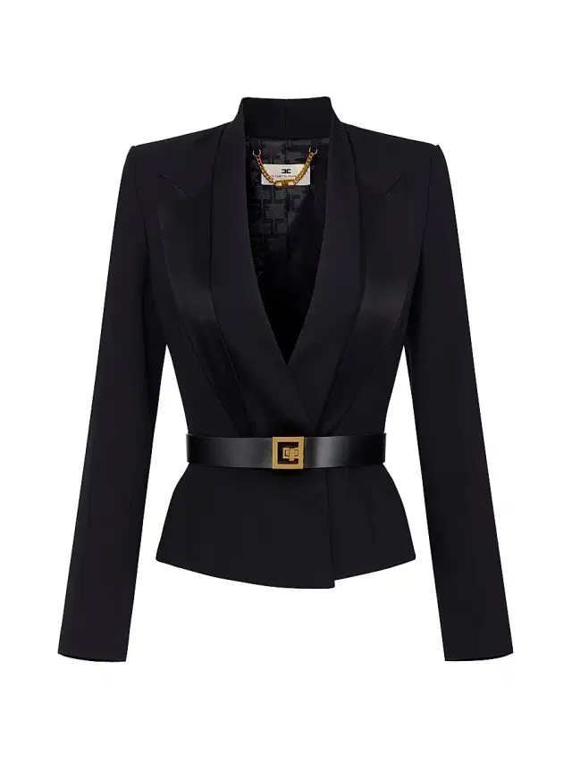 Elisabetta Franchi Women's Crêpe Satin Lapel Blazer