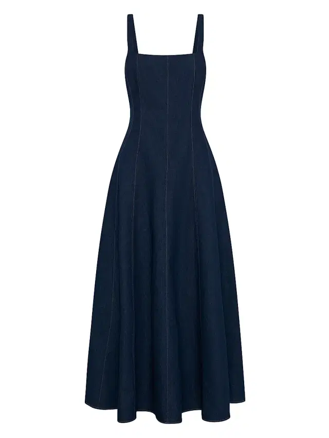 NICHOLAS Women's Athena Godet Panelled Maxi Dress - Indigo