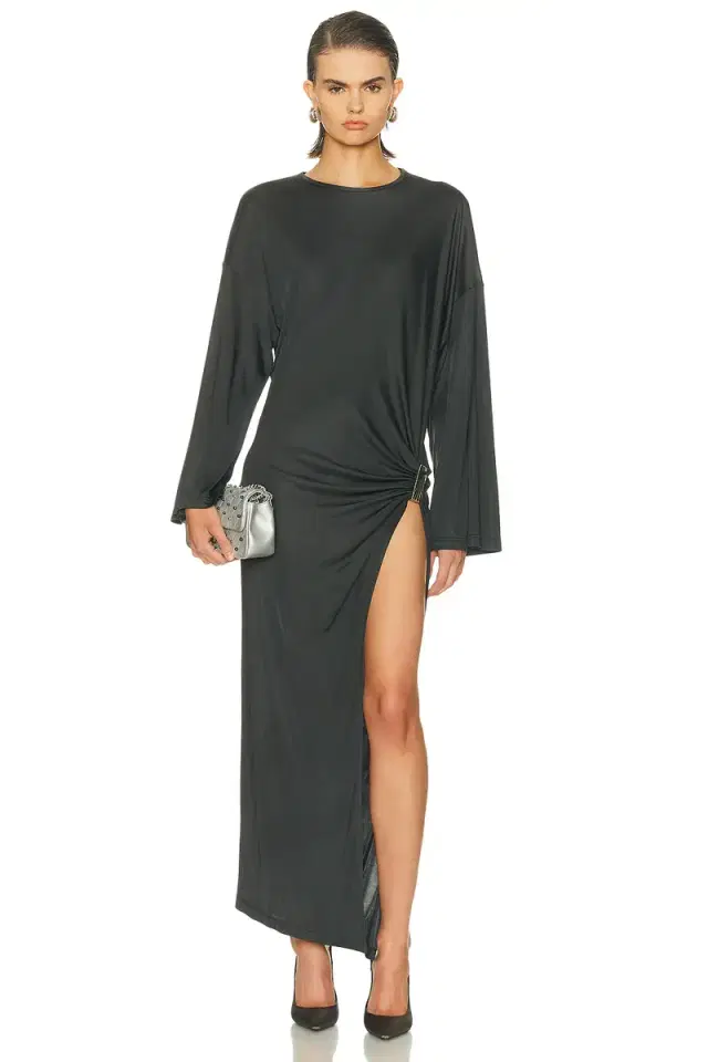 THE ATTICO Shiny Midi Dress