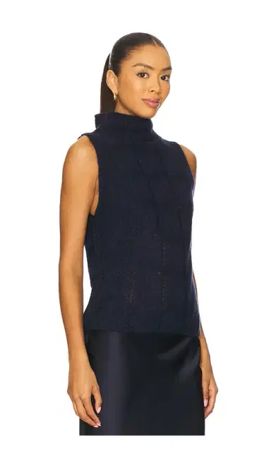 Sablyn Salvia Sleeveless Cable Turtleneck Sweater | Thumbnail 2