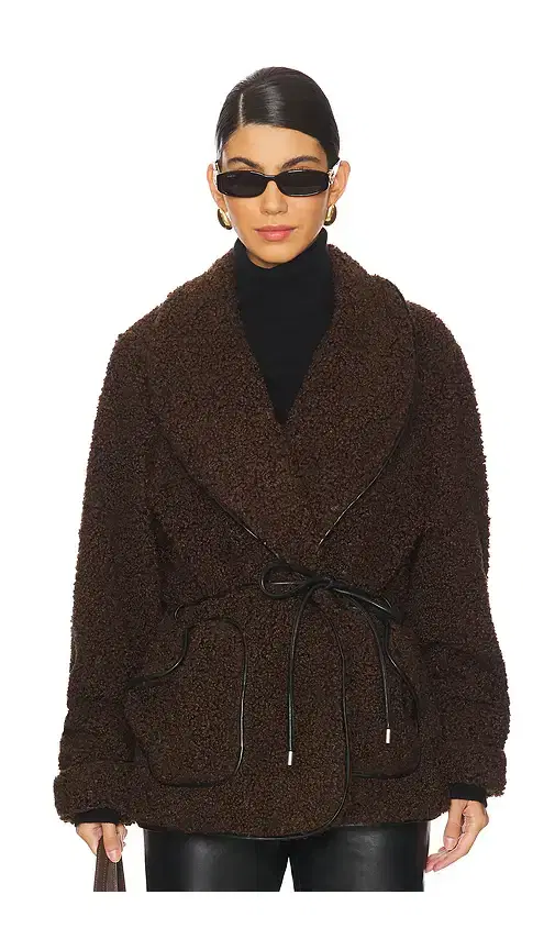 SIMKHAI Kimia Sherpa Tie Waist Jacket