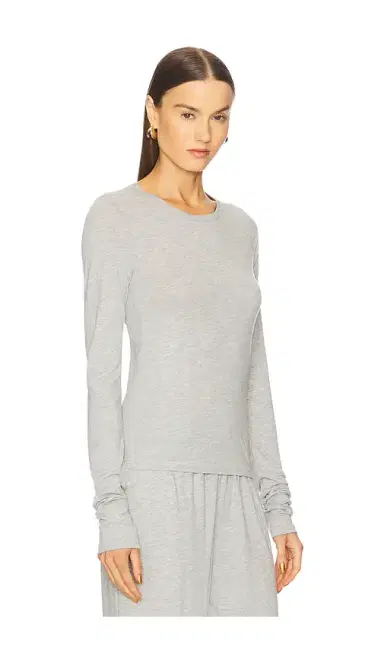 ÉTERNE Fitted Crewneck Long Sleeve Top | Thumbnail 2