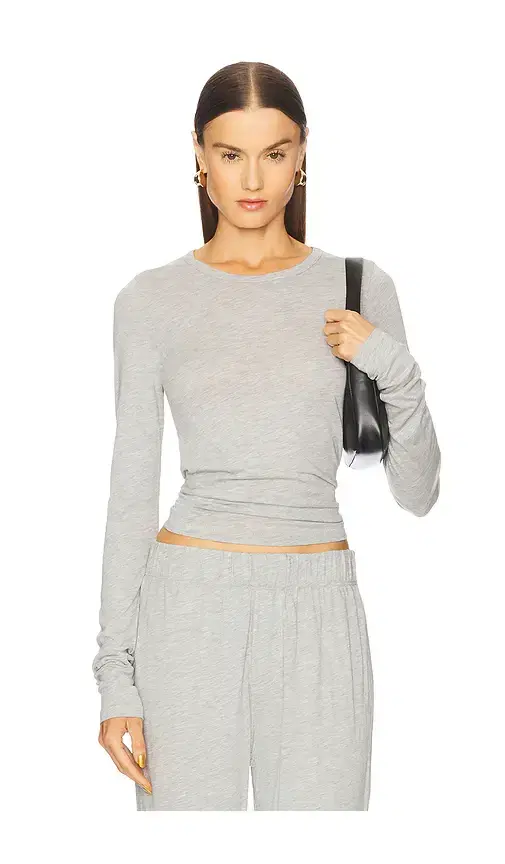 Eterne Fitted Crewneck Long Sleeve Top