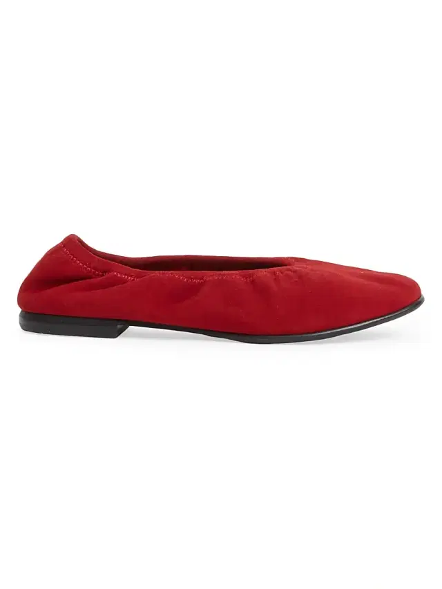 SIMKHAI Women's Danna Elasticized Suede Ballet Flats - Crimson