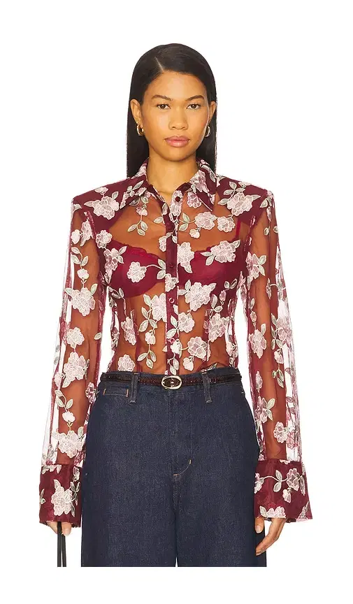 ROTATE Mesh Fitted Shirt