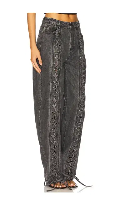 ROTATE Denim Laced Leg Pant | Thumbnail 2