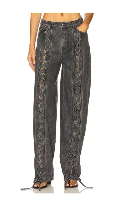 ROTATE Denim Laced Leg Pant | Thumbnail 1