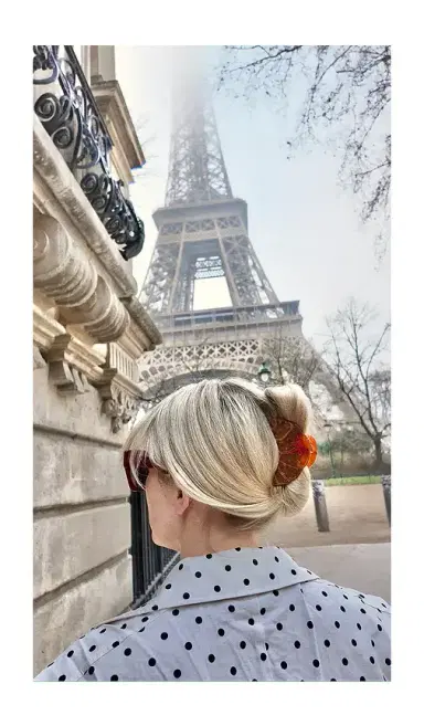 Solar Eclipse Hand-painted Bow Croissant Claw Hair Clip | Thumbnail 2