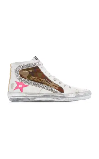 Golden Goose Slide Camo Suede and Leather Sneakers | Thumbnail 1 Golden Goose Slide Camo Suede and Leather Sneakers | Thumbnail 1