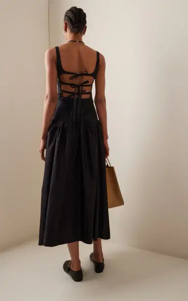 Marlies Grace Exclusive Lea Lace-Up Cotton Midi Dress | Thumbnail 4 Marlies Grace Exclusive Lea Lace-Up Cotton Midi Dress | Thumbnail 4
