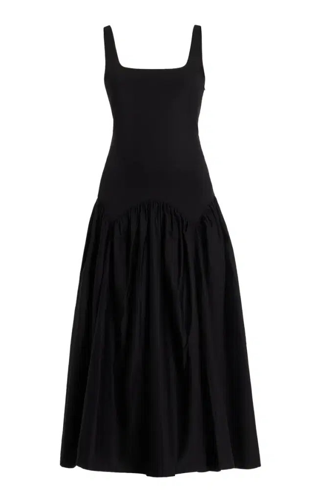 Exclusive Lea Lace-Up Cotton Midi Dress