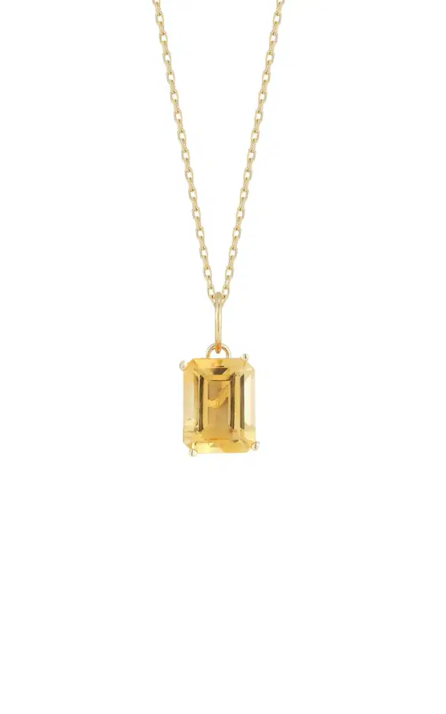 14kt Emerald Cut Citrine Necklace