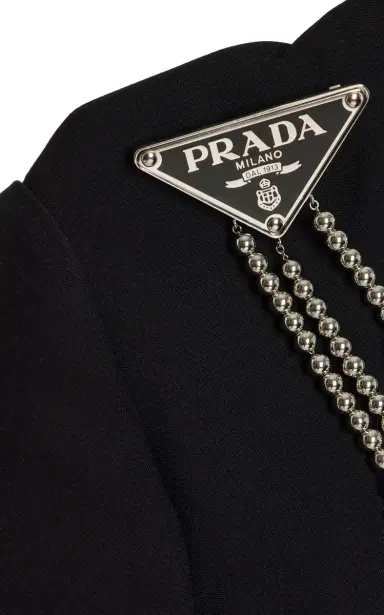 Prada Chain-Embellished Cady Midi Dress | Thumbnail 6 Prada Chain-Embellished Cady Midi Dress | Thumbnail 6