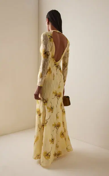Emilia Wickstead Desiderio Printed Chiffon Gown | Thumbnail 4 Emilia Wickstead Desiderio Printed Chiffon Gown | Thumbnail 4