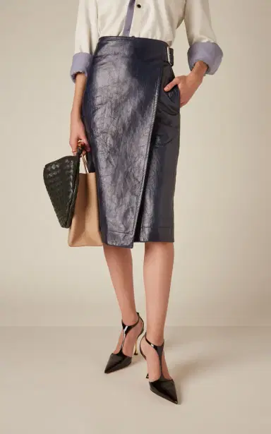 Bottega Veneta Belted Embossed-Leather Midi Pencil Skirt | Thumbnail 2 Bottega Veneta Belted Embossed-Leather Midi Pencil Skirt | Thumbnail 2