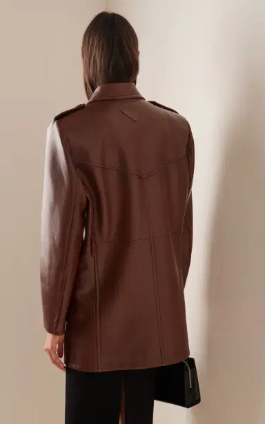 Prada Double-Breasted Leather Jacket | Thumbnail 4 Prada Double-Breasted Leather Jacket | Thumbnail 4