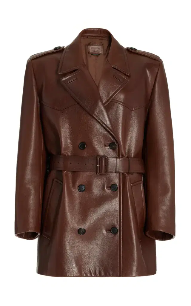 Double-Breasted Leather Jacket