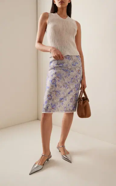 Prada Peony Nylon Skirt | Thumbnail 2