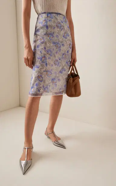 Prada Peony Nylon Skirt | Thumbnail 3