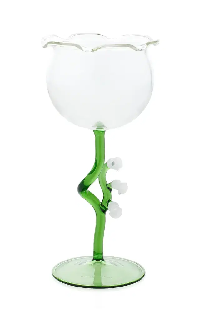 Lily of the Valley Fluted Cocktail Glass - Green