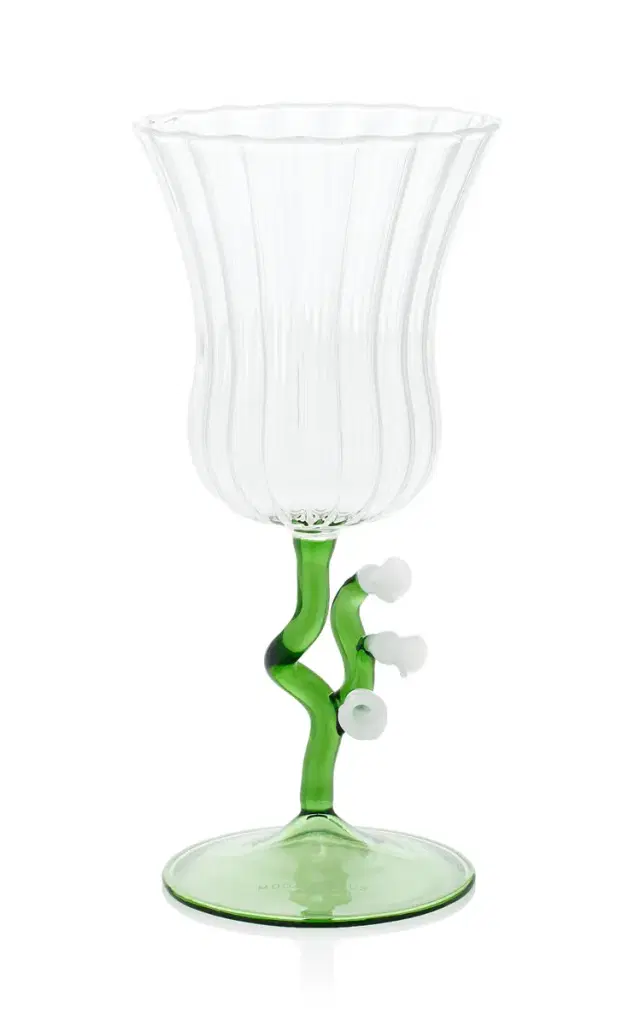 Lily of the Valley Water Glass - Green