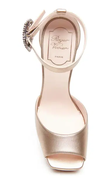 Roger Vivier Strass Platform Metallic Leather Sandals | Thumbnail 4 Roger Vivier Strass Platform Metallic Leather Sandals | Thumbnail 4