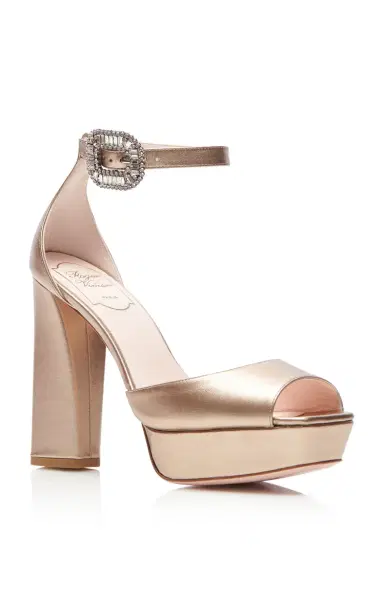 Roger Vivier Strass Platform Metallic Leather Sandals | Thumbnail 5 Roger Vivier Strass Platform Metallic Leather Sandals | Thumbnail 5