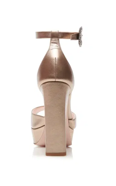 Roger Vivier Strass Platform Metallic Leather Sandals | Thumbnail 6 Roger Vivier Strass Platform Metallic Leather Sandals | Thumbnail 6