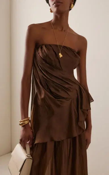 THE GARMENT Gilian Draped Chiffon Bustier Top | Thumbnail 3