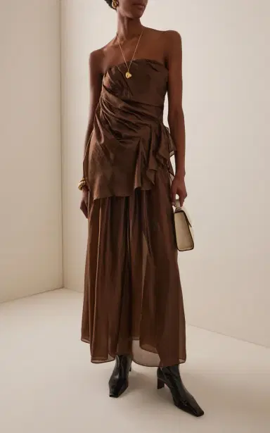 THE GARMENT Gilian Draped Chiffon Bustier Top | Thumbnail 4