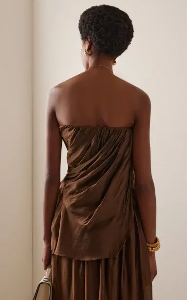 THE GARMENT Gilian Draped Chiffon Bustier Top | Thumbnail 5